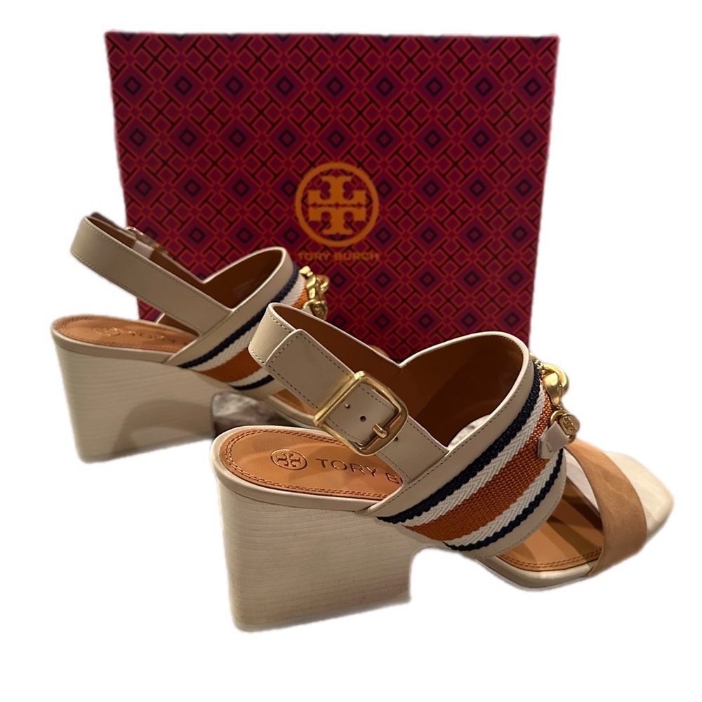 Tory Burch Jessa Block Heel Sandal Size 9.5- with box - Picture 6 of 15